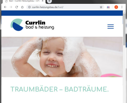 Neue Internetseite der Firma Currlin Heizungsbau